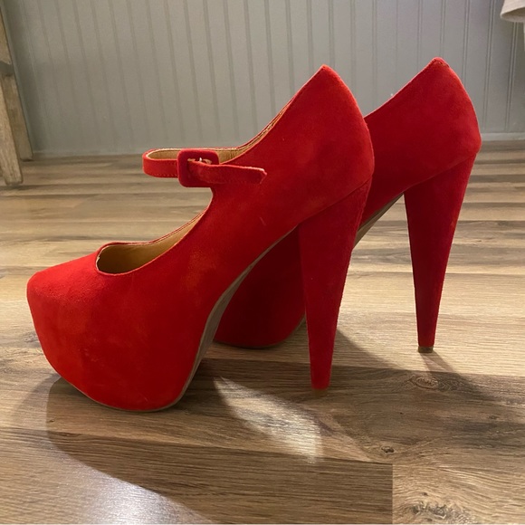 Jeffrey Campbell Red Why Yes MJ Platform Stiletto Heels - Picture 3 of 12